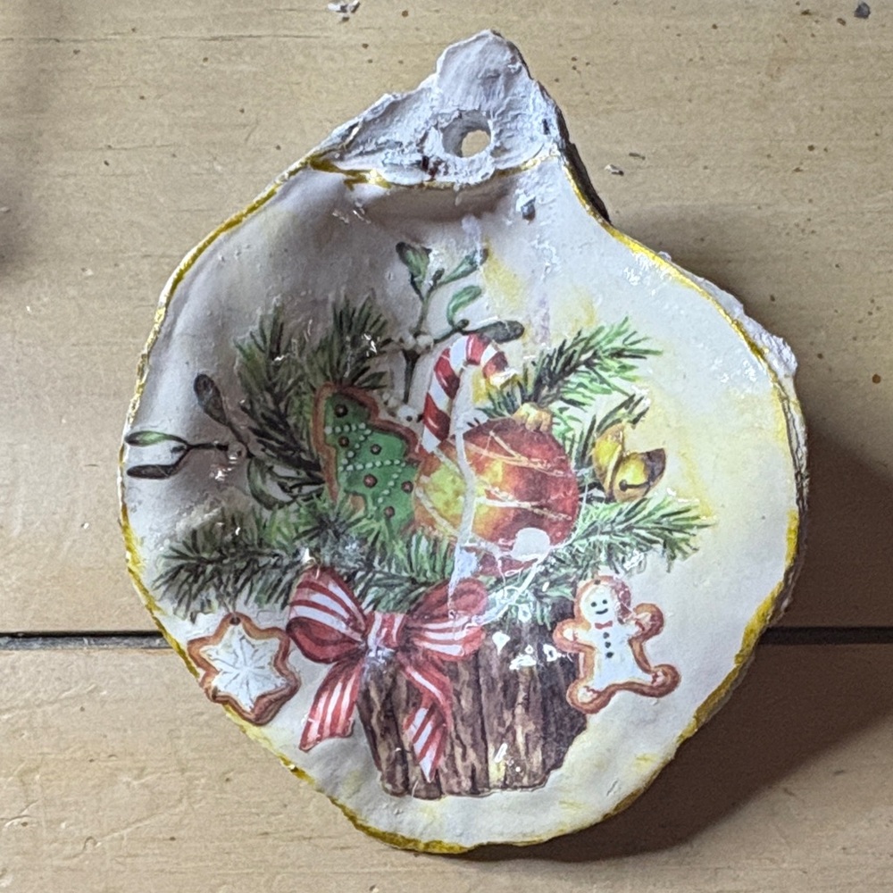 Festive Holiday Ornament with Green and Red Accents